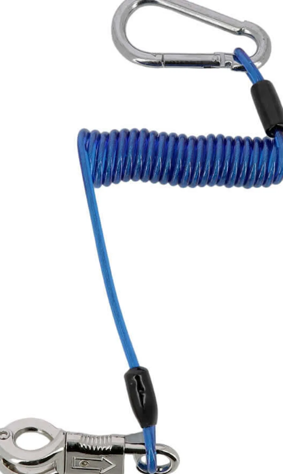 Anbindevorrichtung mit Spiralfeder, Dehnt sich von 30 cm auf 150 cm , blau