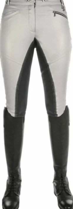 Cavallino Marino by HKM Reithose -Atlantis bit- Alos Vollbesatz, Damengrösse 34, silber
