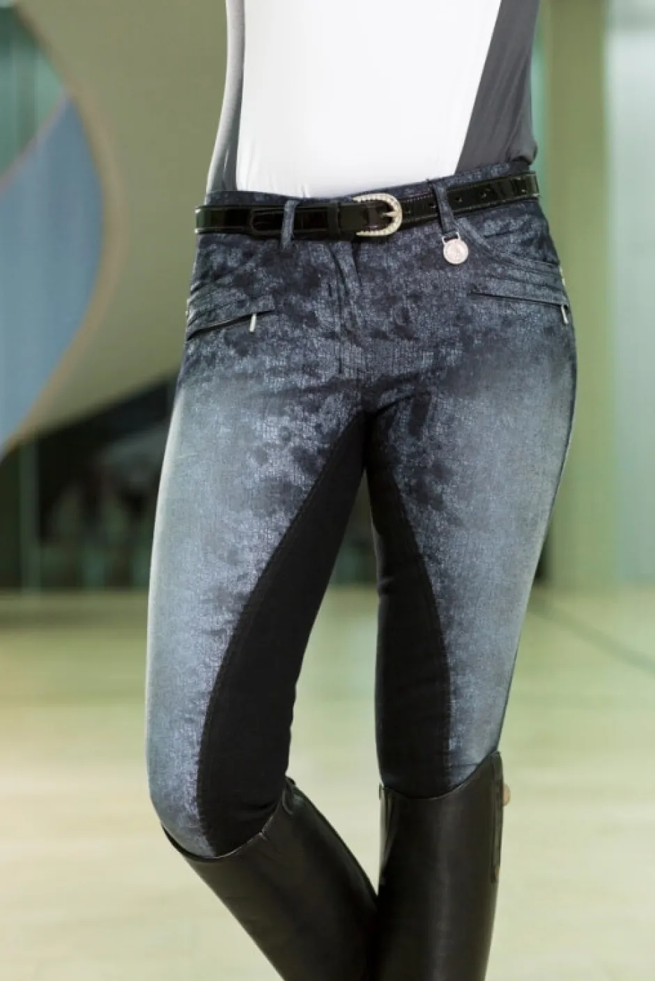 Cavallino Marino by HKM Reithose -Arctic print- Alos Vollbesatz