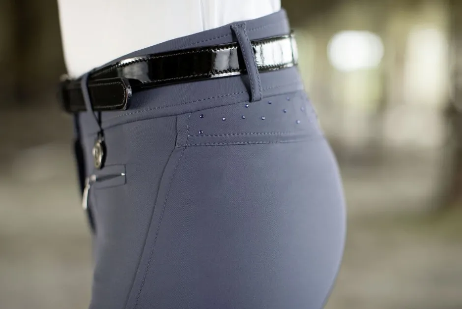 Cavallino Marino by HKM Reithose -Silver Stream Crystal- Dreiviertel Alos Besatz