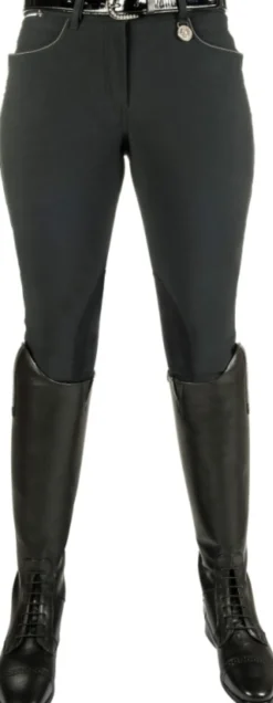 Cavallino Marino by HKM Softshell Reithose-Arctic- Clarino Kniebesatz