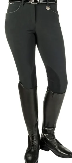 Cavallino Marino by HKM Softshell Reithose-Arctic- Clarino Kniebesatz