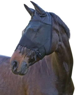 COVALLIERO Fliegenmaske mit Ohrenschutz und Nüsternkordel
