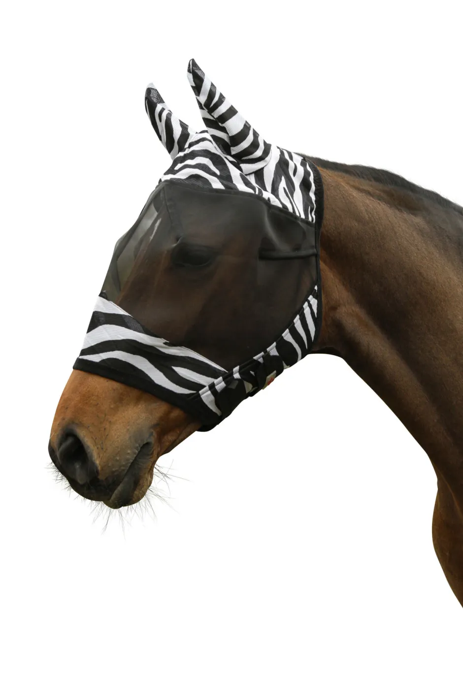 COVALLIERO Fliegenschutzmaske Zebra mit Ohrenschutz