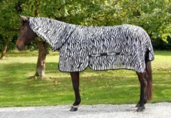 COVALLIERO RugBe Zebra - Fliegen- und Ekzemerdecke mit Halsteil