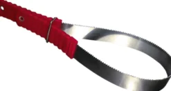 Edelstahlschweißmesser glattes und gezacktes Blatt, rote Griffe