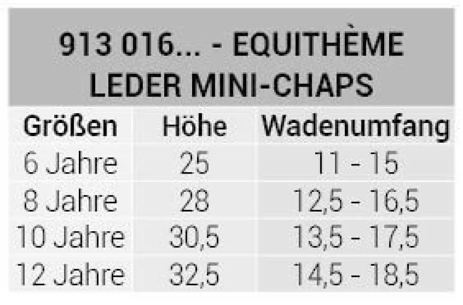 EQUITHÈME Leder Mini-Chaps