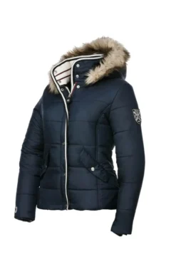 EQUITM Doudoune, Steppjacke mit Kapuze, Herren, Gr. L - angepasster Schnitt, marineblau, Kontraste w