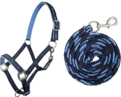 HKM Halfter mit Strick 180 cm und Karabiner -Sternchen-