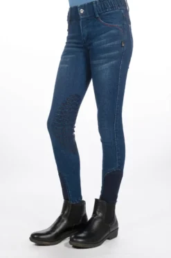 HKM KIDS Reithose -Aymee Denim- Silikon-Kniebesatz