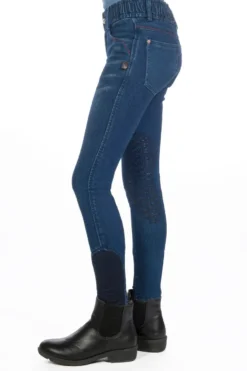 HKM KIDS Reithose -Aymee Denim- Silikon-Kniebesatz