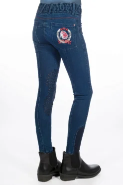 HKM KIDS Reithose -Aymee Denim- Silikon-Kniebesatz
