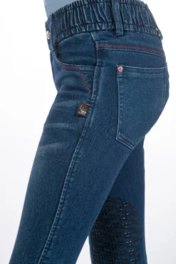 HKM KIDS Reithose -Aymee Denim- Silikon-Kniebesatz
