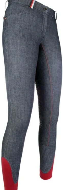 HKM PRO-TEAM Reithose -County- Denim Silikon-Kniebesatz