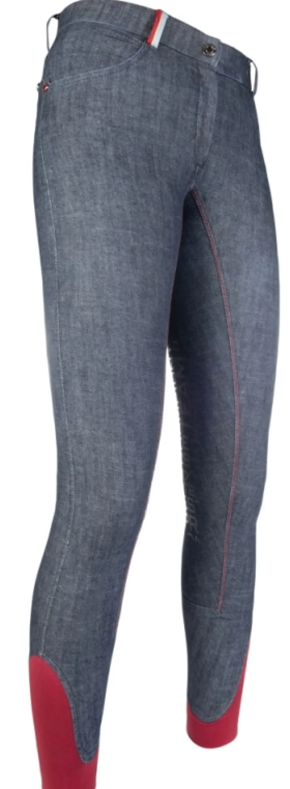 HKM PRO-TEAM Reithose -County- Denim Silikon-Kniebesatz