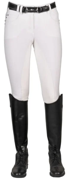 HKM PRO-TEAM Reithose -Mrs Blink white- Alos Vollbesatz