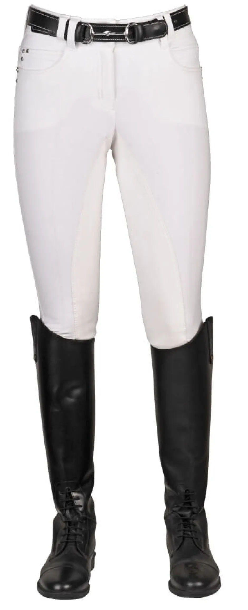 HKM PRO-TEAM Reithose -Mrs Blink white- Alos Vollbesatz