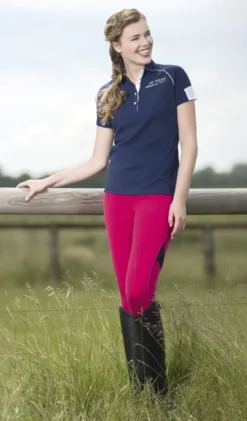 HKM PRO-TEAM Reithose -Neon Sports Team- Dreiviertel Silikon-Kniebesatz
