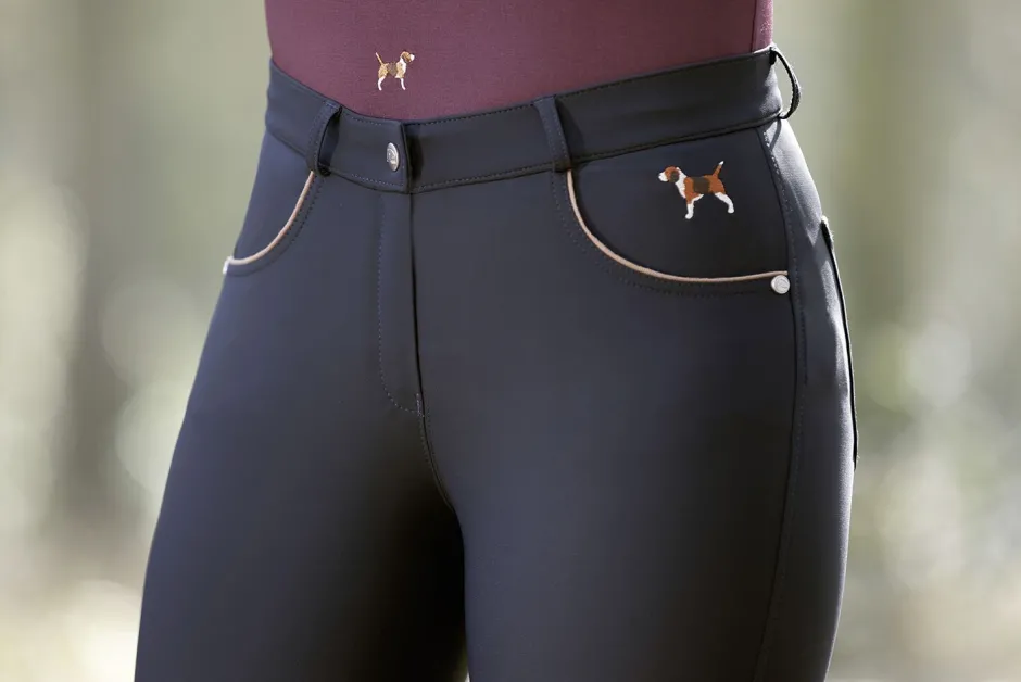 HKM Reithose -Beagle- Silikon-Kniebesatz