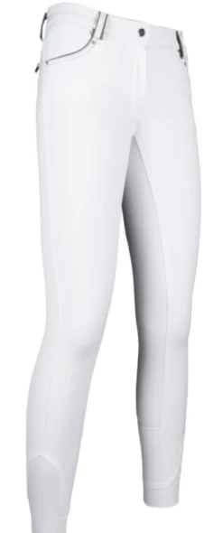 HKM Reithose -Black & White- Silikon-Vollbesatz