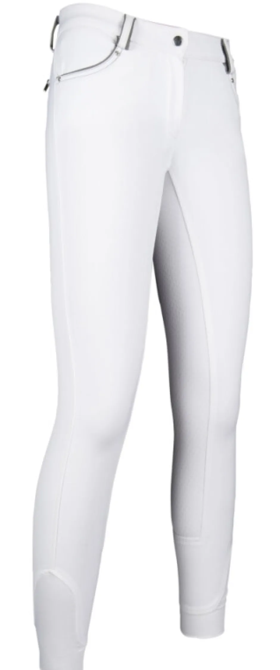 HKM Reithose -Black & White- Silikon-Vollbesatz