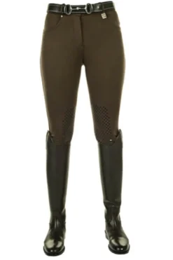 HKM Reithose -Comfort fit- Silikondruck Kniebesatz, Kindergrösse 176, weiß/hellgrau