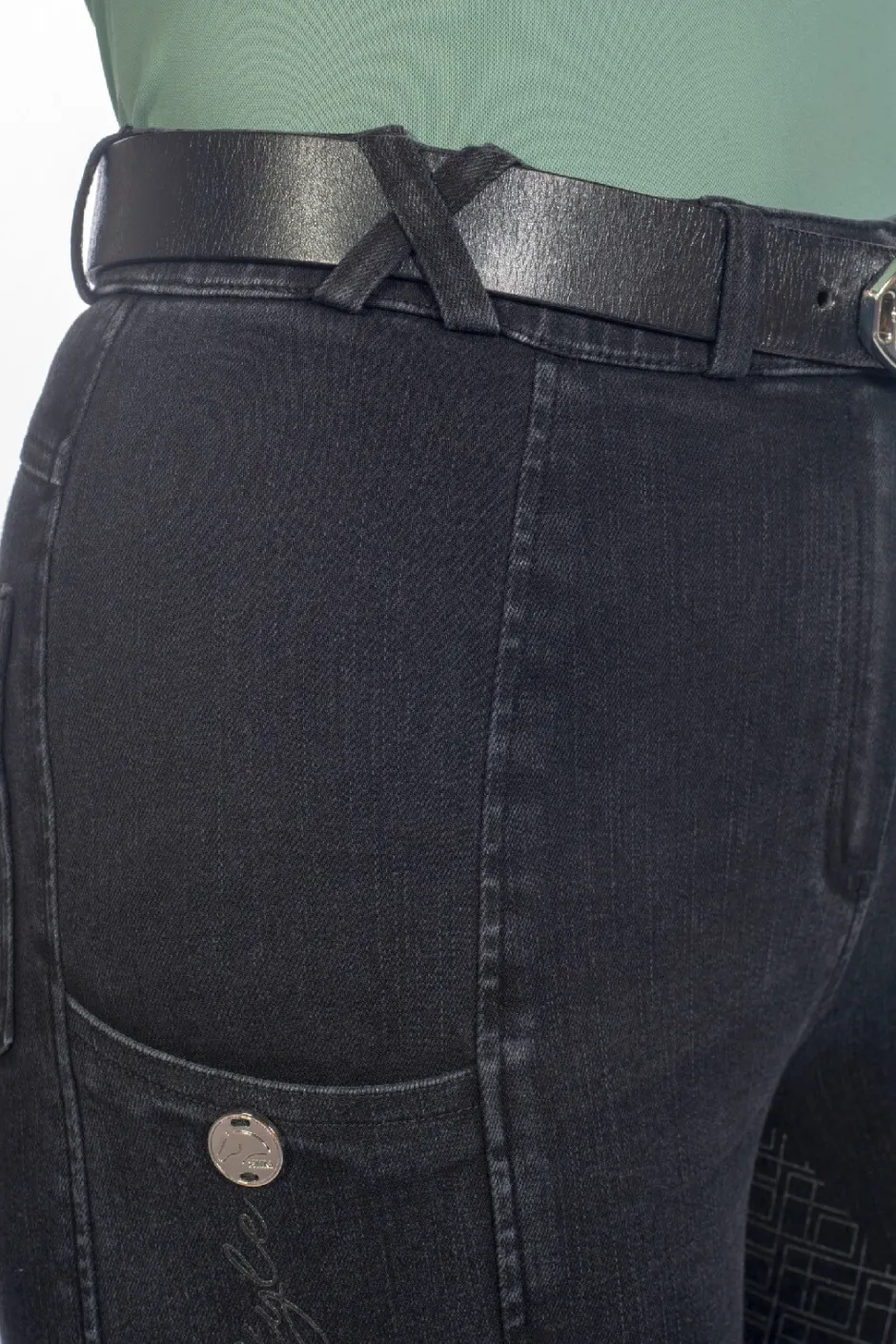 HKM Reithose -Harbour Island Denim- Silikon-Vollbesatz