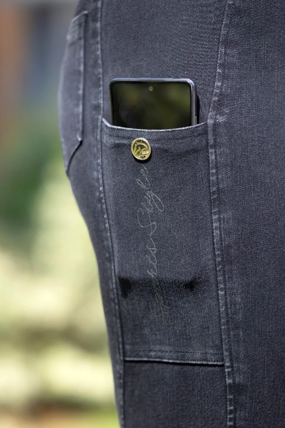 HKM Reithose -Harbour Island Denim- Silikon-Vollbesatz