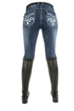 HKM Reithose -Pasadena- Summer Denim Silikon-Vollbesatz