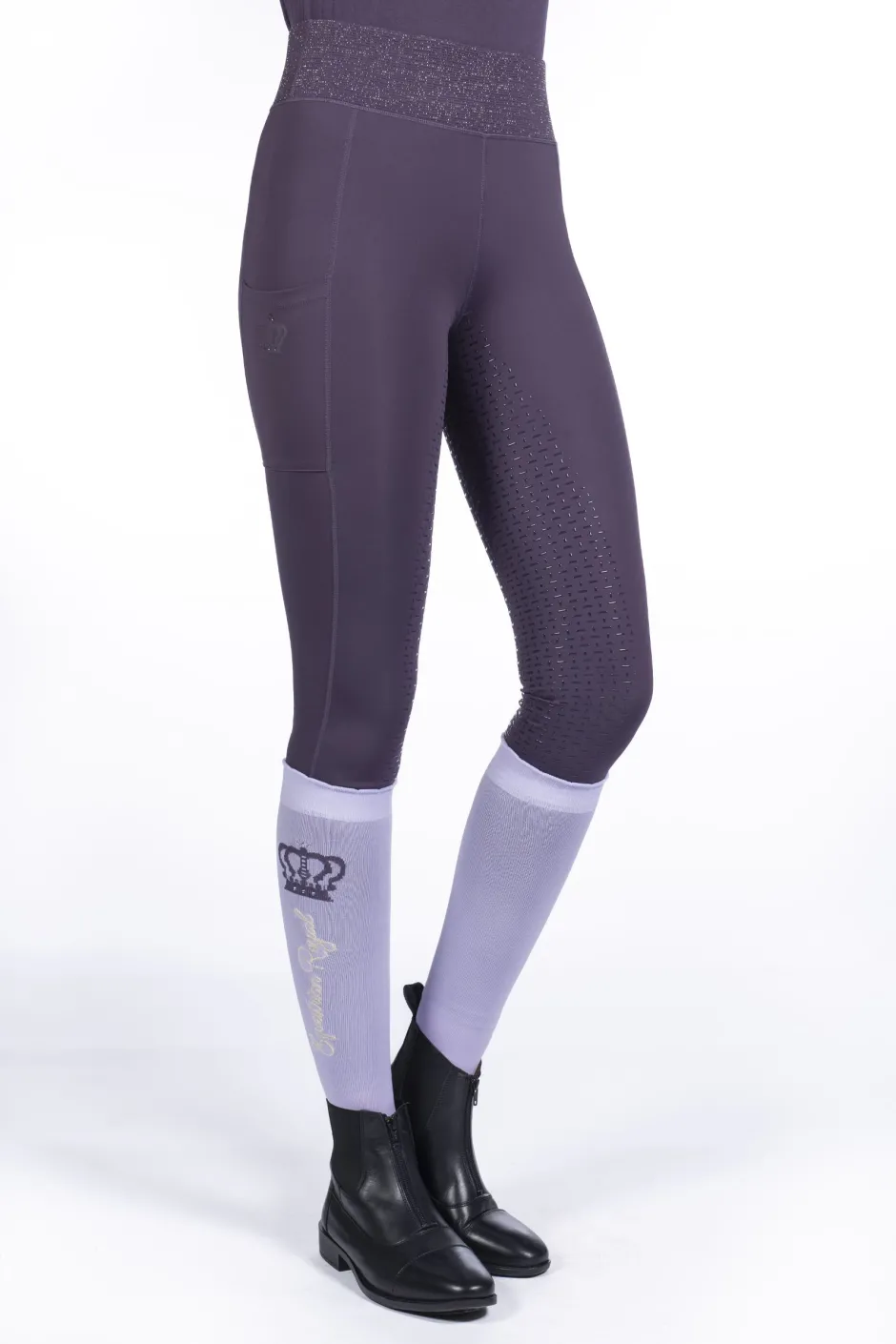 HKM Reitleggings -Lavender Bay- Silikon-Vollbesatz