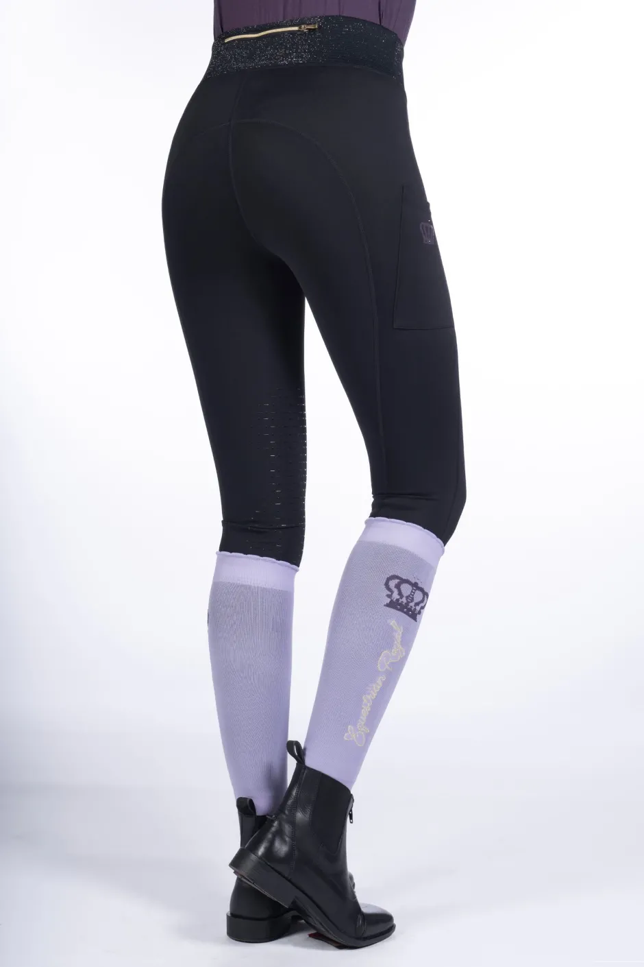 HKM Reitleggings -Lavender Bay- Silikon-Kniebesatz