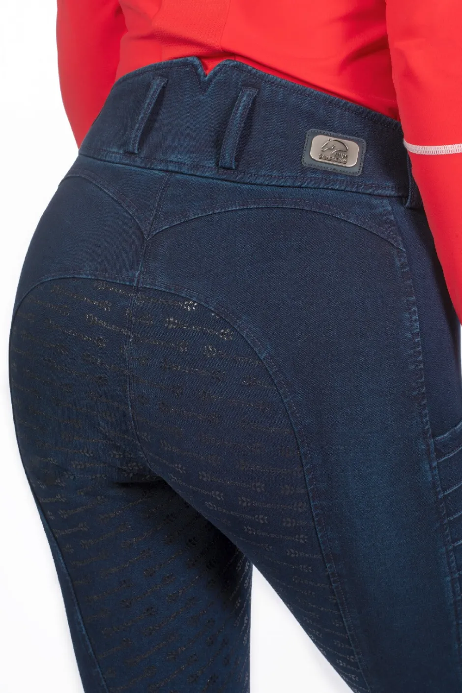 HKM SELECTION Reithose -Aruba Denim- Silikon-Vollbesatz