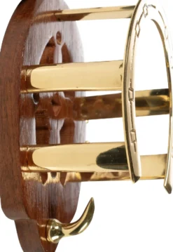 HKM Trensenhalter -HKM Hufeisen- aus Holz und Messing