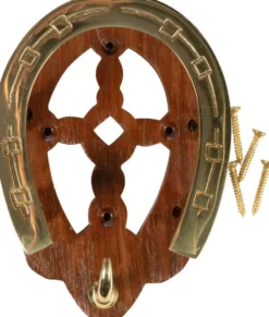 HKM Trensenhalter -HKM Hufeisen- aus Holz und Messing