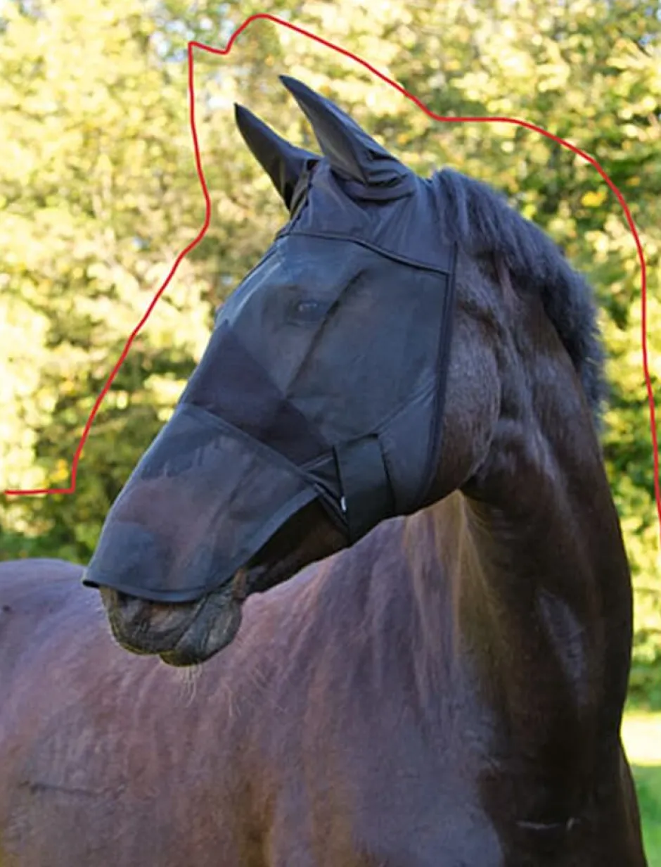 KERBL Fliegenmaske mit Ohren- und Nüsternschutz