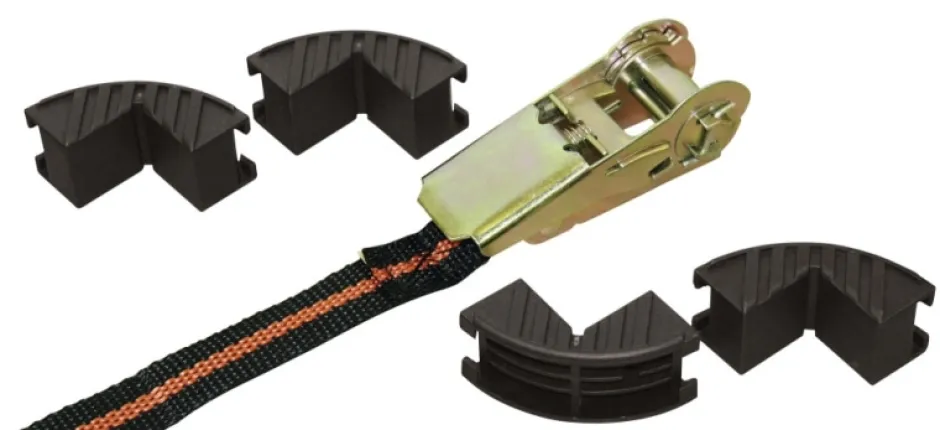 KERBL Ratschenzurrgurt, einteilig mit 4 Kantenschutz, 5 m x 25 mm, Zugkraft 122/245 kg