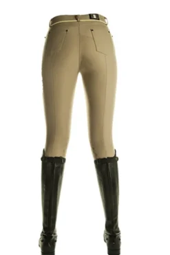 Lauria Garrelli by HKM Reithose -Neapel- Silikon Kniebesatz, Damengrösse 34, khaki