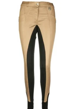 Lauria Garrelli by HKM Reithose -Champagne brilliance- Alos Vollbesatz, Kurzgrösse 21, caramel/schwa