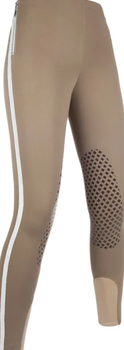 Lauria Garrelli by HKM Reitleggings -Silver stripe- Silikon Kniebesatz