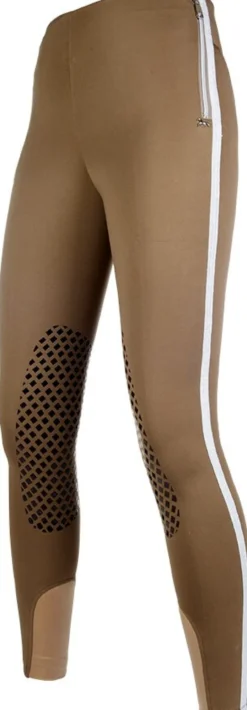 Lauria Garrelli by HKM Reitleggings -Silver stripe- Silikon Kniebesatz