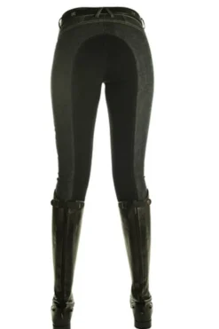Lauria Garrelli Reithose -Neapel Denim- Alos Dreiviertel Besatz by HKM, Damengrösse 34, jeansblau/du