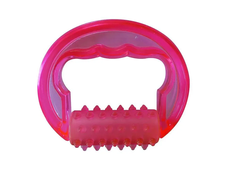 Massagestriegel mit PVC Griff, rosa