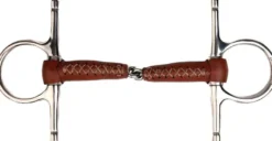 METALAB Pinchless Knebeltrense, lederbezogen, 17 mm