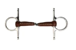 METALAB Pinchless Knebeltrense, lederbezogen, 17 mm