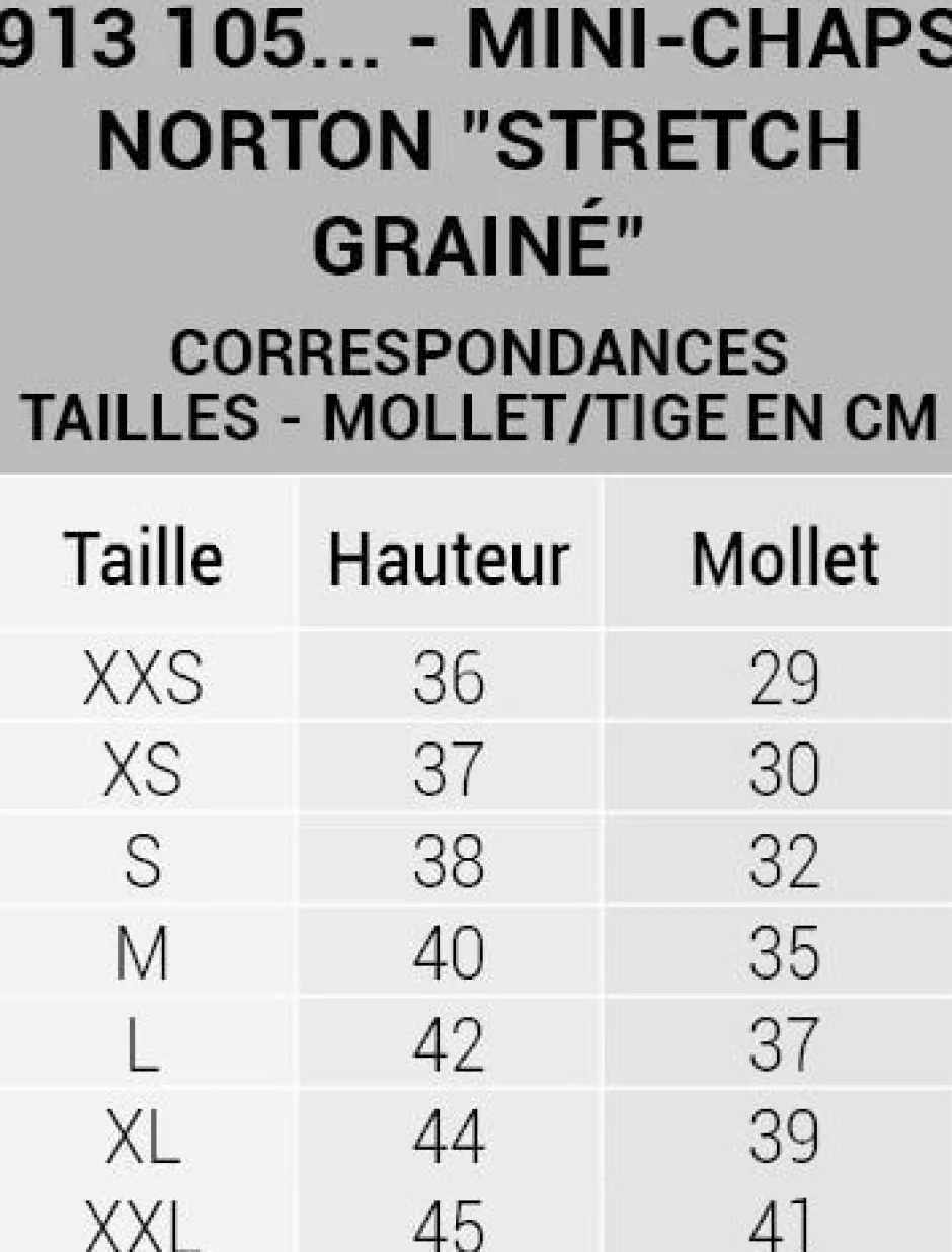 NORTON Mini-Chaps Stretch grainé