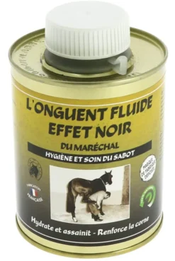 „Onguent Fluide“ von Maréchal (Huföl), schwarz färbend, 500 ml Topf (Pinsel integriert)