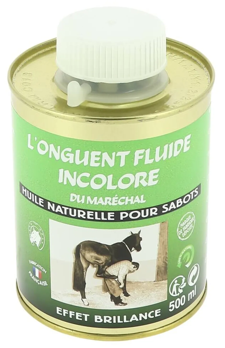 „Onguent Fluide“ von Maréchal (Huföl), farblos, 500 ml Topf (Pinsel integriert)
