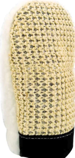 Putzhandschuh, Sisal/Wolle, naturfarben