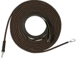 RIDING WORLD Doppellonge aus Leder/Kordel