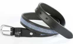 USG Ledergürtel Princess, schwarz,silberf.Schnalle
